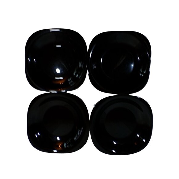 4 Corelle Black Square Plates Pasta Bowls 8" rare from FRANCE MCM Asian - Picture 1 of 6